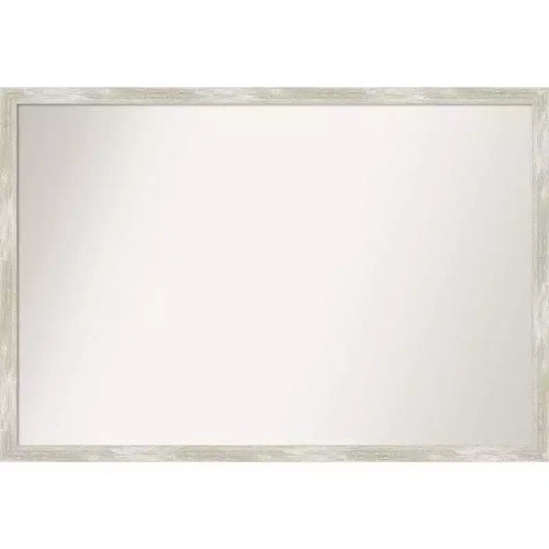 38" x 26" Non-Beveled Crackled Metallic Narrow Wall Mirror - Amanti Art: Modern Rectangle, Polystyrene Frame, Includes Mounting Hardware