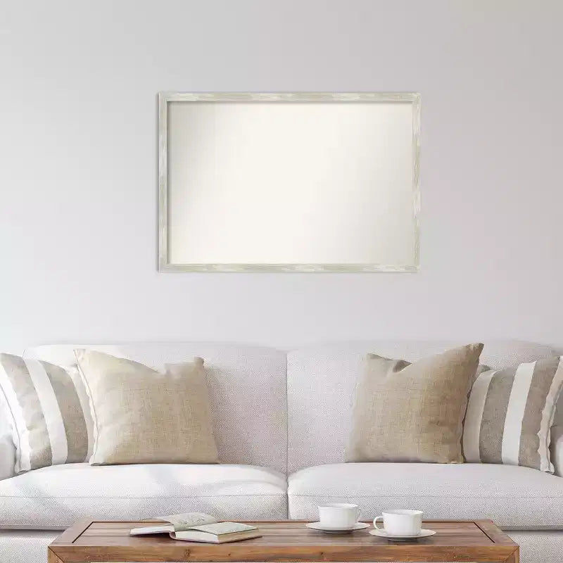 38"x26" rissiger metallischer schmaler Wandspiegel – modernes Rechteck, inklusive Montagematerial