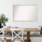 38"x26" rissiger metallischer schmaler Wandspiegel – modernes Rechteck, inklusive Montagematerial