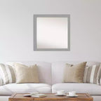 30"x30" quadratischer Wandspiegel aus gebürstetem Nickel – moderner Polystyrolrahmen