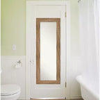 Specchio da porta a figura intera 20"x54" in legno marrone con gufo