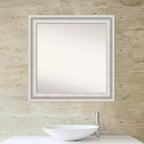 32"x32" Parlor weißer quadratischer Badezimmerspiegel – inklusive Montagematerial