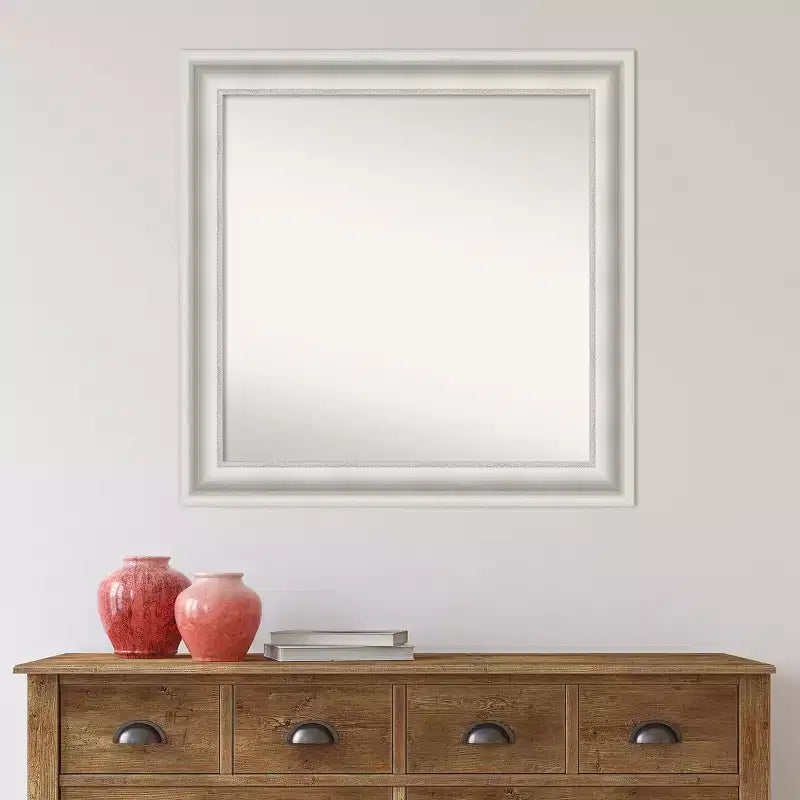 32"x32" Parlor weißer quadratischer Badezimmerspiegel – inklusive Montagematerial
