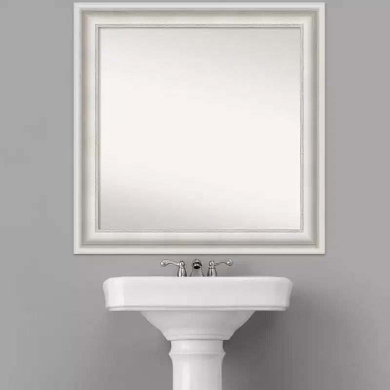 32"x32" Parlor weißer quadratischer Badezimmerspiegel – inklusive Montagematerial