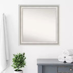 32"x32" Parlor weißer quadratischer Badezimmerspiegel – inklusive Montagematerial