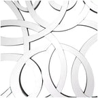 35"x64" Glas geometrischer Wandspiegel – silberner Rahmen, großer Raumakzent