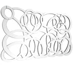 35"x64" Glas geometrischer Wandspiegel – silberner Rahmen, großer Raumakzent