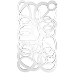 35"x64" Glas geometrischer Wandspiegel – silberner Rahmen, großer Raumakzent