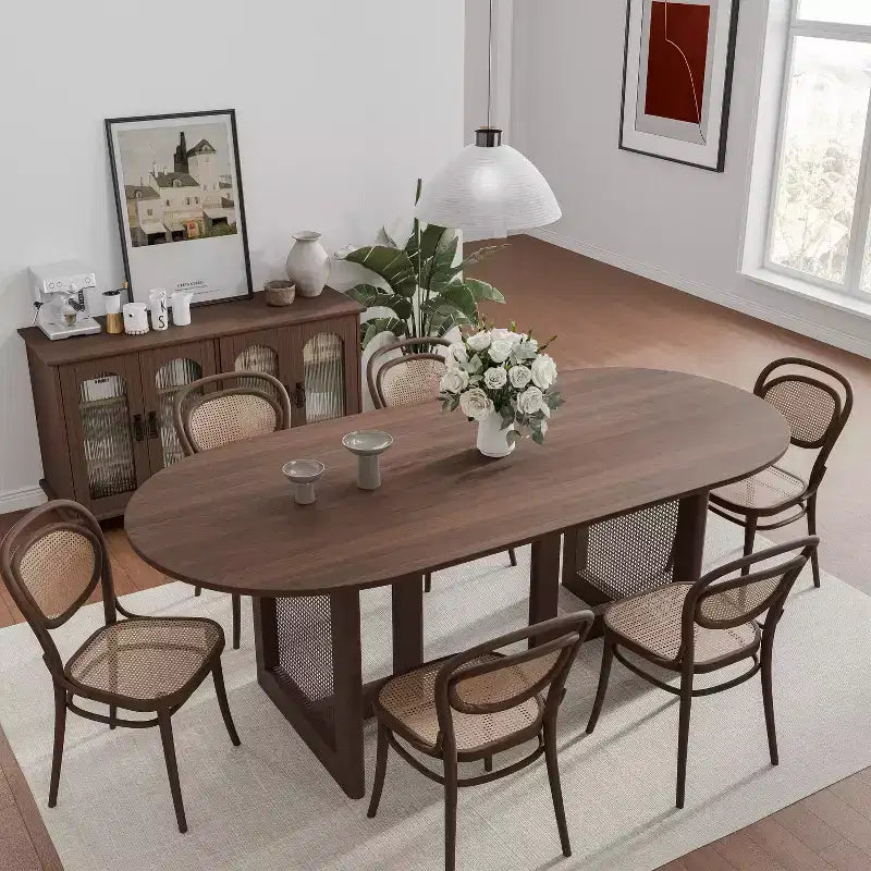 67" Moderner ovaler Bauernhaus-Esstisch – Für 6 Personen, Küche & Esszimmer