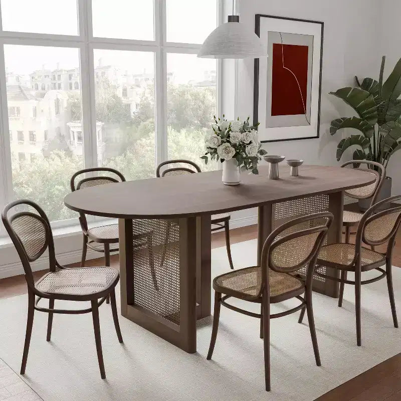 67" Moderner ovaler Bauernhaus-Esstisch – Für 6 Personen, Küche & Esszimmer