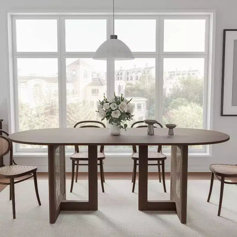 67" Moderner ovaler Bauernhaus-Esstisch – Für 6 Personen, Küche & Esszimmer