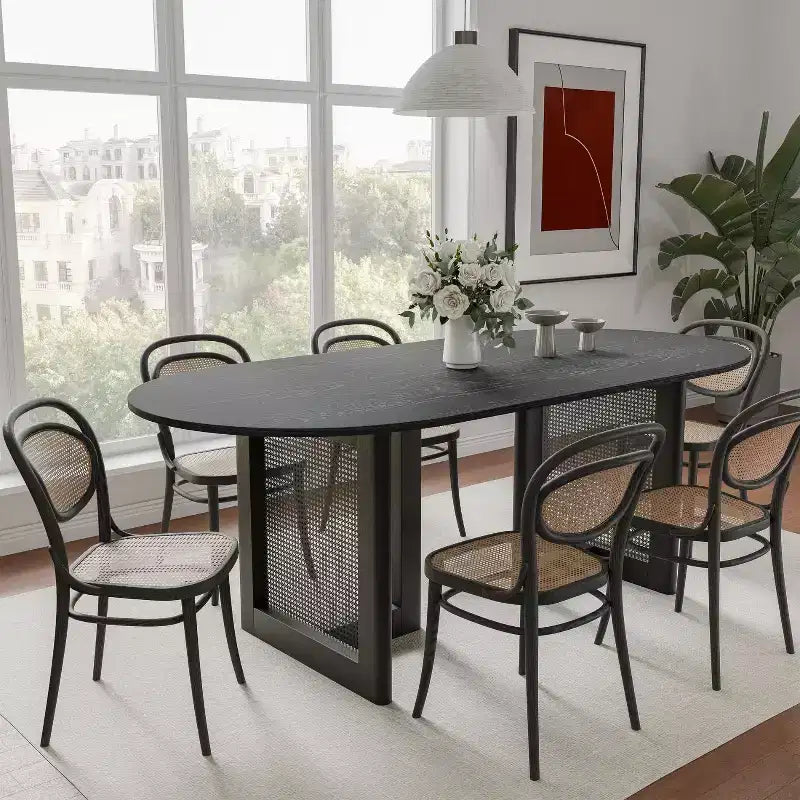 67" Moderner ovaler Bauernhaus-Esstisch – Für 6 Personen, Küche & Esszimmer