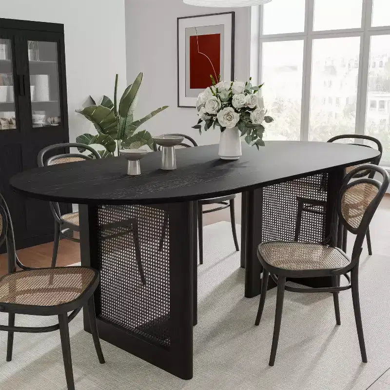 67" Moderner ovaler Bauernhaus-Esstisch – Für 6 Personen, Küche & Esszimmer