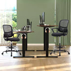 Ergonomischer hoher Zeichentischstuhl – Netzrücken, feste Armlehnen, höhenverstellbar für Büro