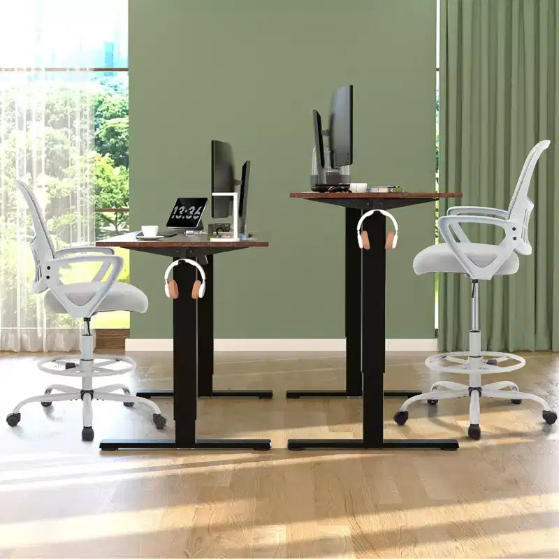 Ergonomic Tall Drafting Chair – Mesh Back, Fixed Arms, Adjustable Height for Office