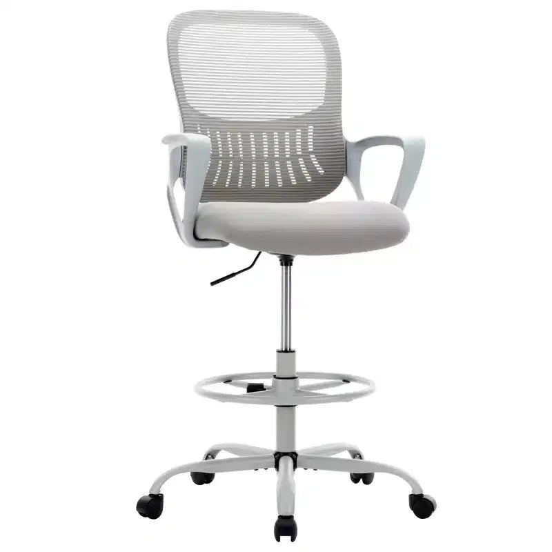 Ergonomic Tall Drafting Chair – Mesh Back, Fixed Arms, Adjustable Height for Office
