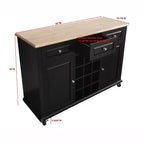 Weinregal Sideboard Buffet Konsolentisch – Aufbewahrungsschrank, Schwarz