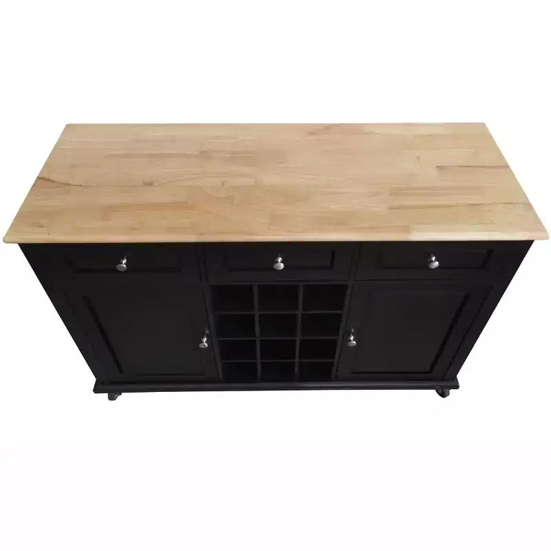 Weinregal Sideboard Buffet Konsolentisch – Aufbewahrungsschrank, Schwarz