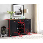 Weinregal Sideboard Buffet Konsolentisch – Aufbewahrungsschrank, Schwarz