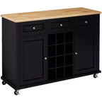 Weinregal Sideboard Buffet Konsolentisch – Aufbewahrungsschrank, Schwarz