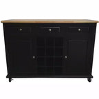 Weinregal Sideboard Buffet Konsolentisch – Aufbewahrungsschrank, Schwarz