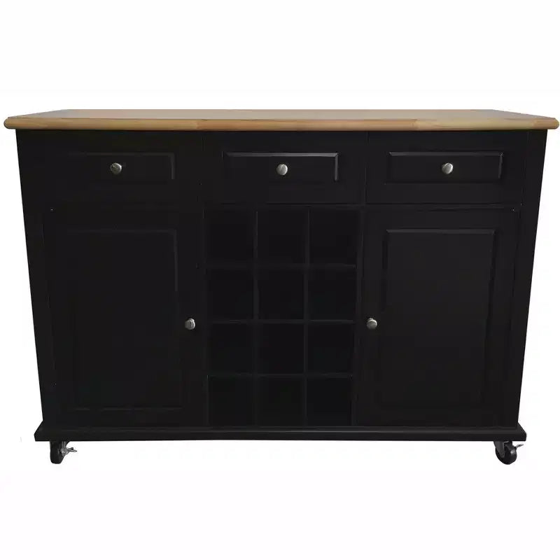 Weinregal Sideboard Buffet Konsolentisch – Aufbewahrungsschrank, Schwarz