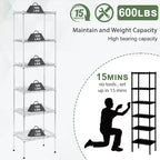 6-Tier Heavy-Duty Wire Shelf Unit – Metal Shelving for Books, Toys, Clothes & Kitchenware