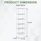 6-Tier Heavy-Duty Wire Shelf Unit – Metal Shelving for Books, Toys, Clothes & Kitchenware