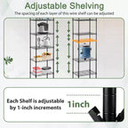 6-Tier Heavy-Duty Wire Shelf Unit – Metal Shelving for Books, Toys, Clothes & Kitchenware