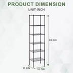 6-Tier Heavy-Duty Wire Shelf Unit – Metal Shelving for Books, Toys, Clothes & Kitchenware
