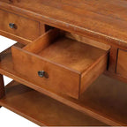 Klassischer Vintage Konsolentisch – 3 Aufbewahrungsschubladen & 2 offene Regale, Flur & Wohnzimmer  