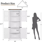 Rustic Farmhouse Tall Corner Cabinet,18.4x26x67with Glass Doors & Adjustable Shelves,Corner Storage for Kitchen,Living Room,Bathroom,Laundry Room