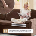 Samt U-förmiges Eck-Schlafsofa – Ecksofa mit Bettfunktion, gepolstert