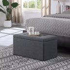 Panca contenitore moderna – poggiapiedi pouf, seduta imbottita, ingresso, soggiorno e camera da letto, grigio scuro