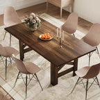 71" rustieke boerderij eettafel – rechthoekige houten keukentafel voor 6-8 personen, zware basis