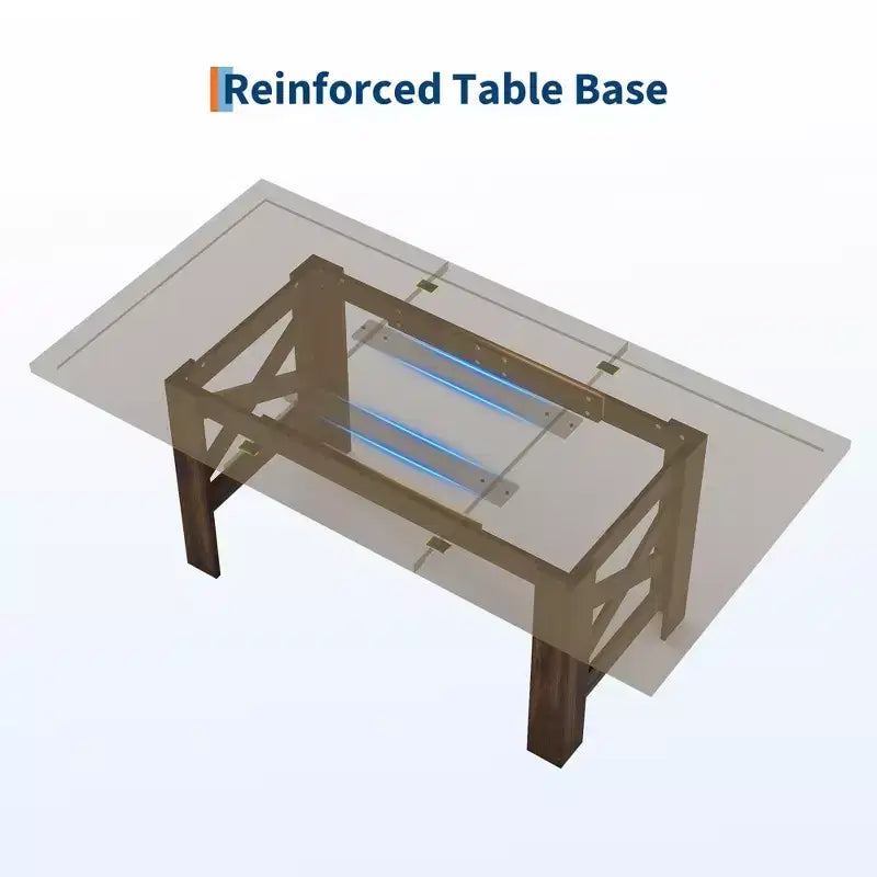 71" rustieke boerderij eettafel – rechthoekige houten keukentafel voor 6-8 personen, zware basis