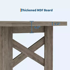 71" rustieke boerderij eettafel – rechthoekige houten keukentafel voor 6-8 personen, zware basis