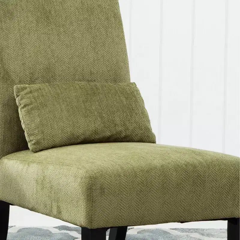 Fauteuil d'appoint en chenille sans accoudoirs – Coussin assorti, pieds en bois massif, design graffiti moderne