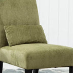 Fauteuil d'appoint en chenille sans accoudoirs – Coussin assorti, pieds en bois massif, design graffiti moderne