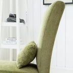 Fauteuil d'appoint en chenille sans accoudoirs – Coussin assorti, pieds en bois massif, design graffiti moderne