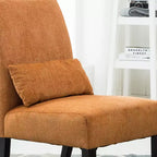 Fauteuil d'appoint en chenille sans accoudoirs – Coussin assorti, pieds en bois massif, design graffiti moderne