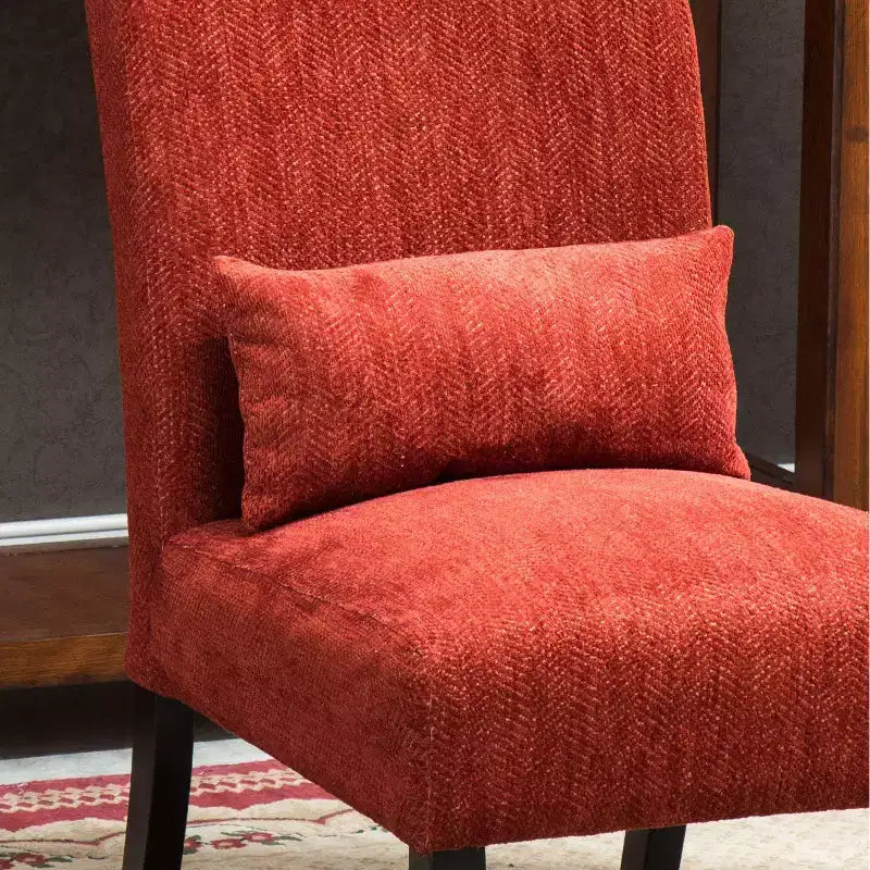 Fauteuil d'appoint en chenille sans accoudoirs – Coussin assorti, pieds en bois massif, design graffiti moderne