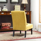 Fauteuil d'appoint en chenille sans accoudoirs – Coussin assorti, pieds en bois massif, design graffiti moderne