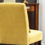 Fauteuil d'appoint en chenille sans accoudoirs – Coussin assorti, pieds en bois massif, design graffiti moderne