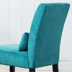 Fauteuil d'appoint en chenille sans accoudoirs – Coussin assorti, pieds en bois massif, design graffiti moderne