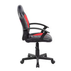Ergonomiczne krzesło gamingowe dla dzieci – obrót 360°, kółka, do komputera i biura domowego, czarno-czerwone