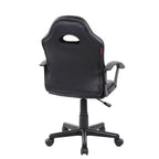 Ergonomiczne krzesło gamingowe dla dzieci – obrót 360°, kółka, do komputera i biura domowego, czarno-czerwone