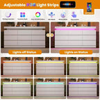9-Drawer Dresser with Power Ports – 63" Wide Chest & TV Stand, Bedroom Storage Cabinet