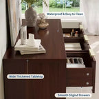 Commode à 7 tiroirs cannelés pour chambre – Commode en bois de 47,24 pouces de large avec poignées en métal, organisateur de rangement moderne et meuble TV console multimédia