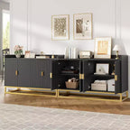47,2 Zoll gerilltes Sideboard mit Aufbewahrungsschrank, modernes Küchensideboard mit verstellbaren Regalen, Medienkonsole Buffet-Schrank mit Türen